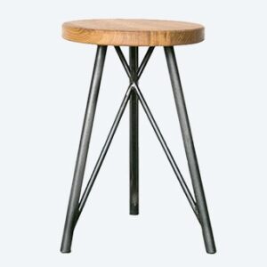 Oak & Iron Stool