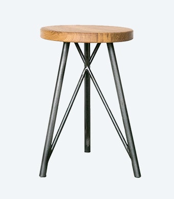 Oak & Iron Stool